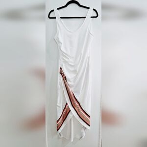 Elegant White Skirt with Red Accents